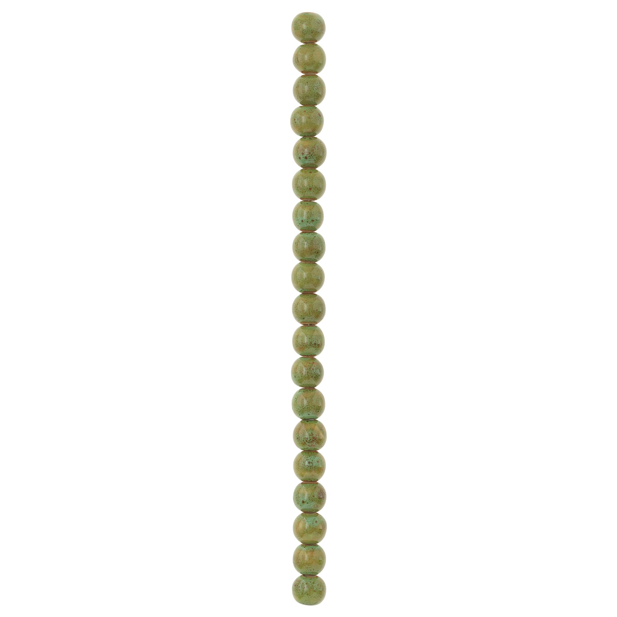 Green Ceramic Round Beads, 12mm by Bead Landing™